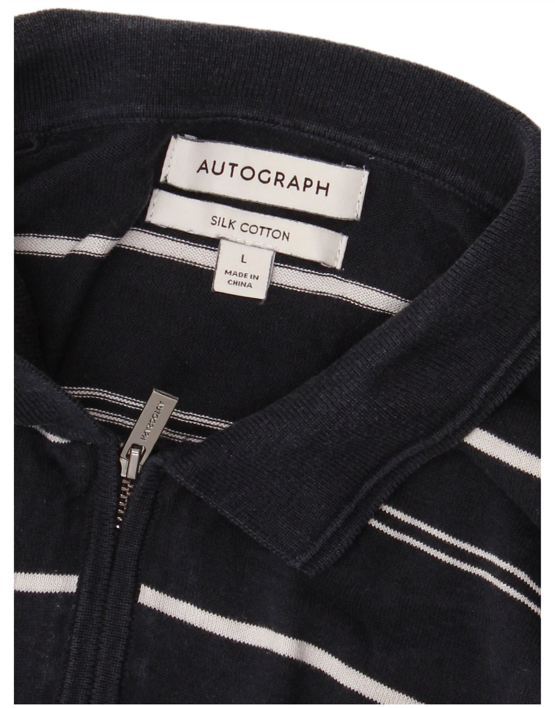 MARKS & SPENCER Maglione da uomo con collo alto autografo grande blu navy
