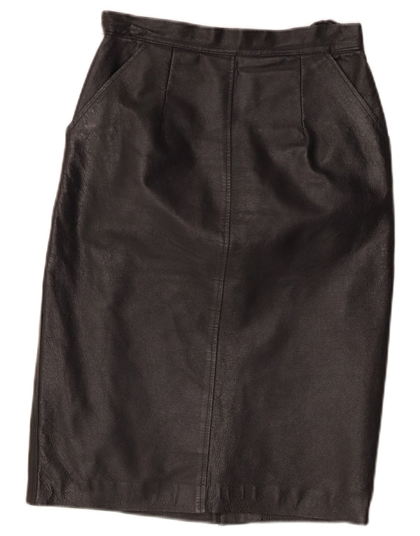 Gonna in pelle vintage da donna W24 XS nera