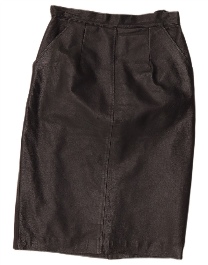 Gonna in pelle vintage da donna W24 XS nera