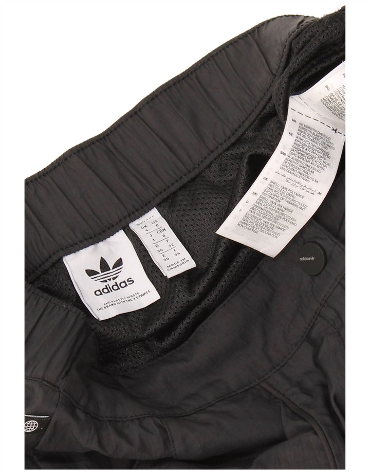 Pantaloni cargo dritti da donna ADIDAS UK 4 XS W24 L27 Nero Poliammide