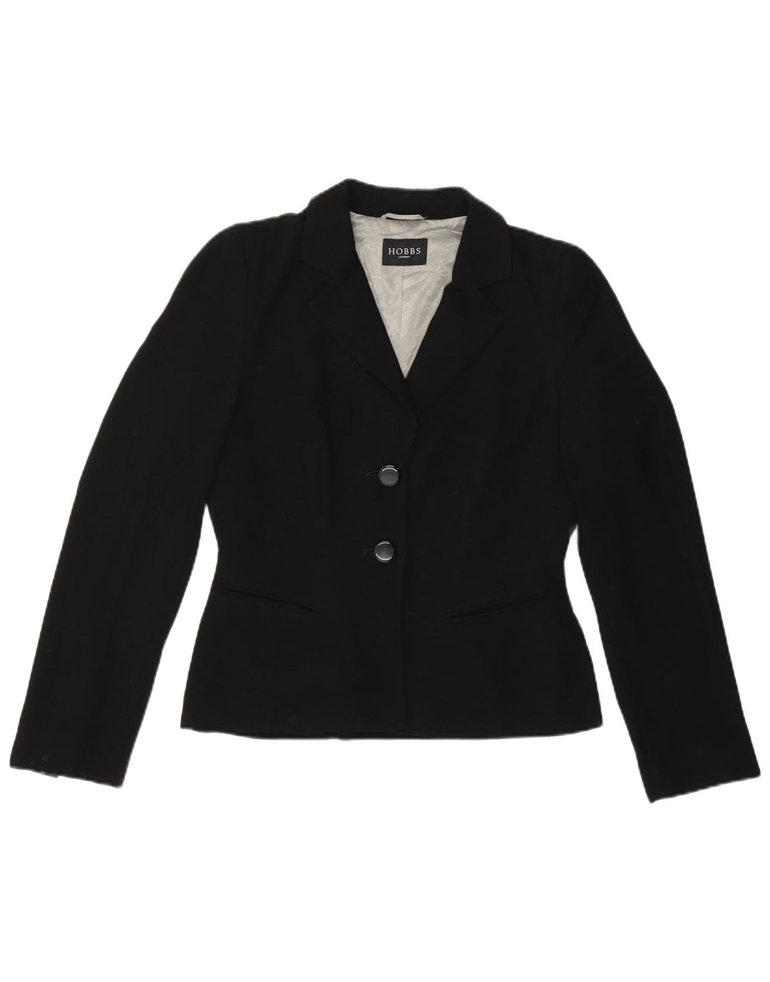 Giacca blazer a 2 bottoni da donna Hobbs UK 12 poliestere nero medio
