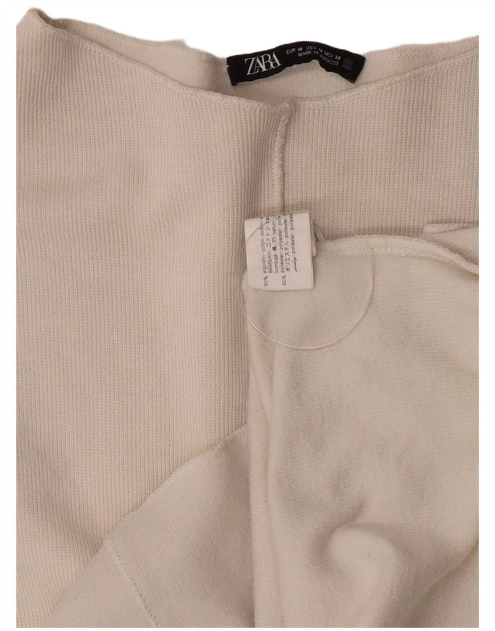 Top Zara da donna a maniche lunghe UK 14 cotone bianco medio