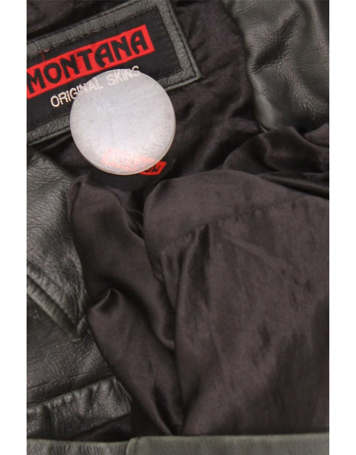 Giacca in pelle da uomo MONTANA UK 44 2XL Nera