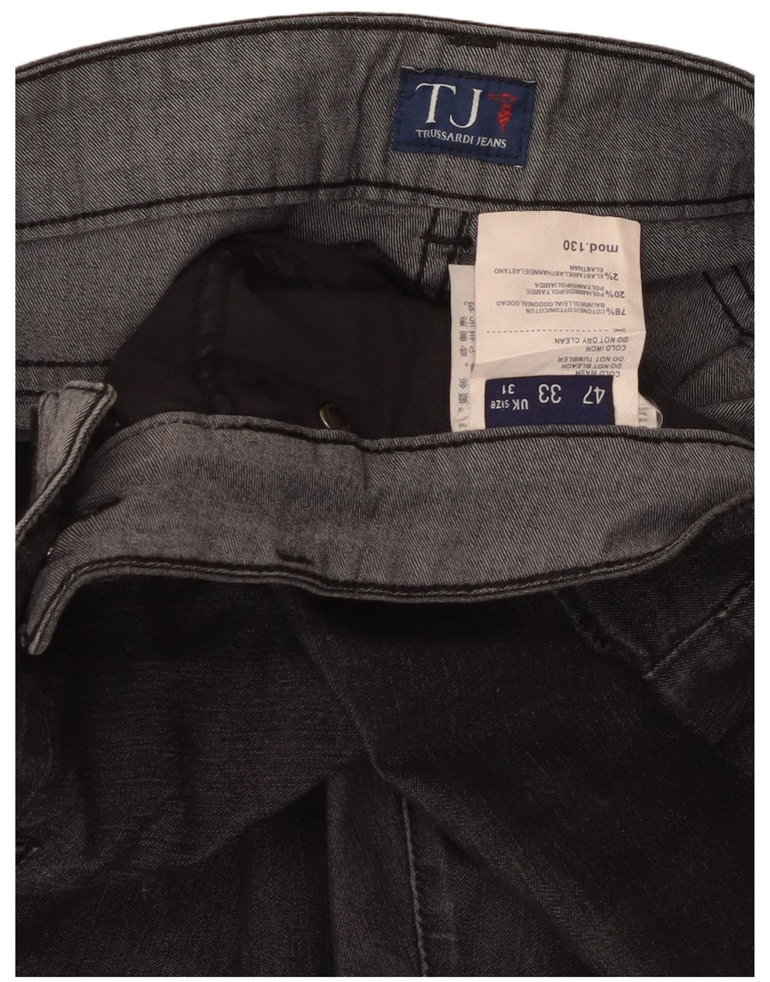 Jeans Dritti Donna Trussardi W31 L26 Cotone Nero