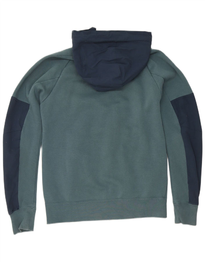 Felpa con cappuccio e zip Nike da uomo, piccola, in poliestere color block blu