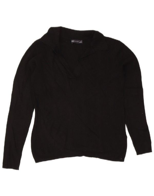 Maglione da donna Marks & Spencer con collo alto UK 12 Viscosa nera media