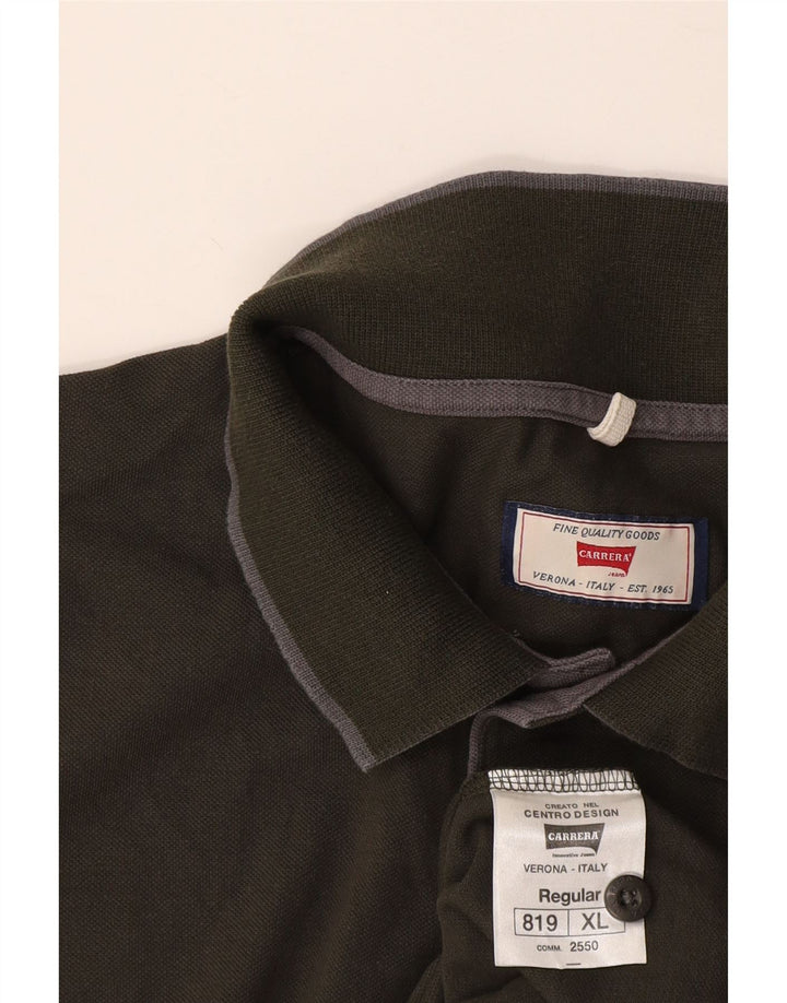 Polo Carrera da uomo vestibilità regolare XL in cotone kaki