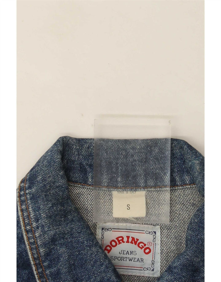 Giacca in denim corto da donna Doringo UK 10 piccolo cotone blu