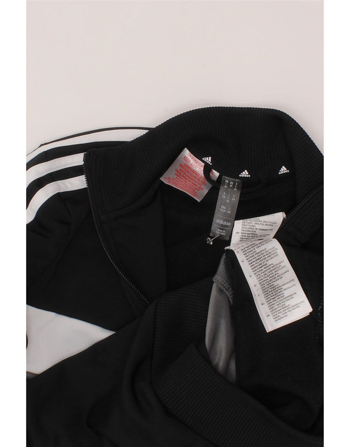 Giacca da tuta ADIDAS da ragazzo 7-8 anni in poliestere color block nero
