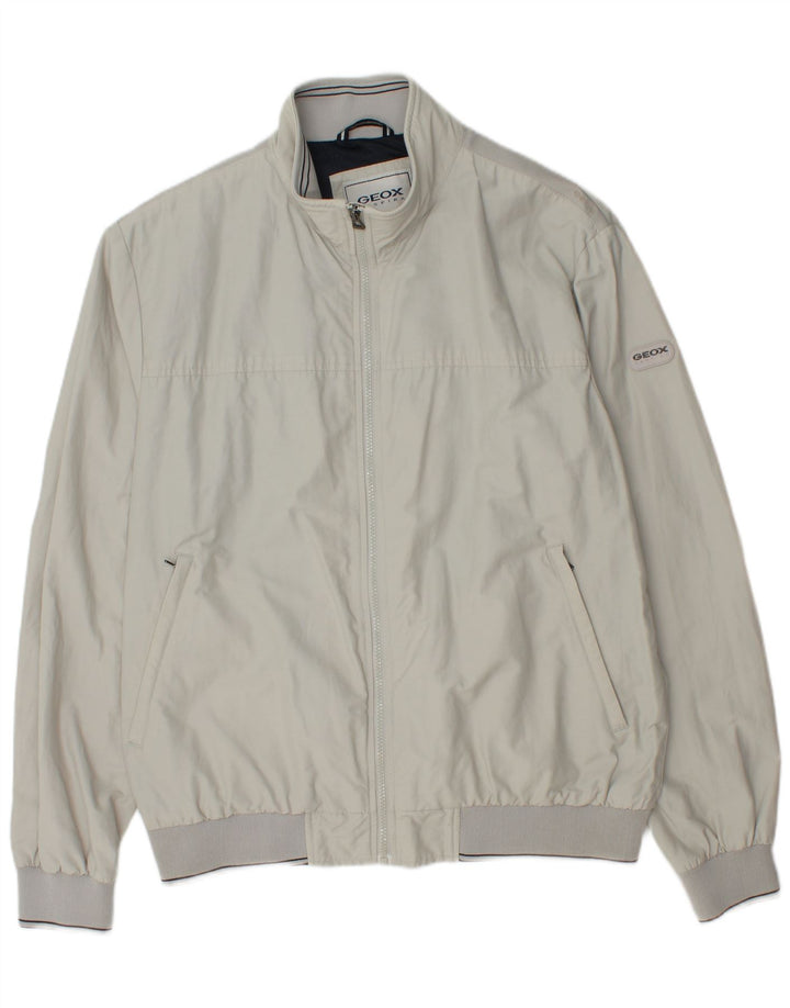 Giubbotto bomber da uomo Respira Geox UK 46 3XL cotone grigio