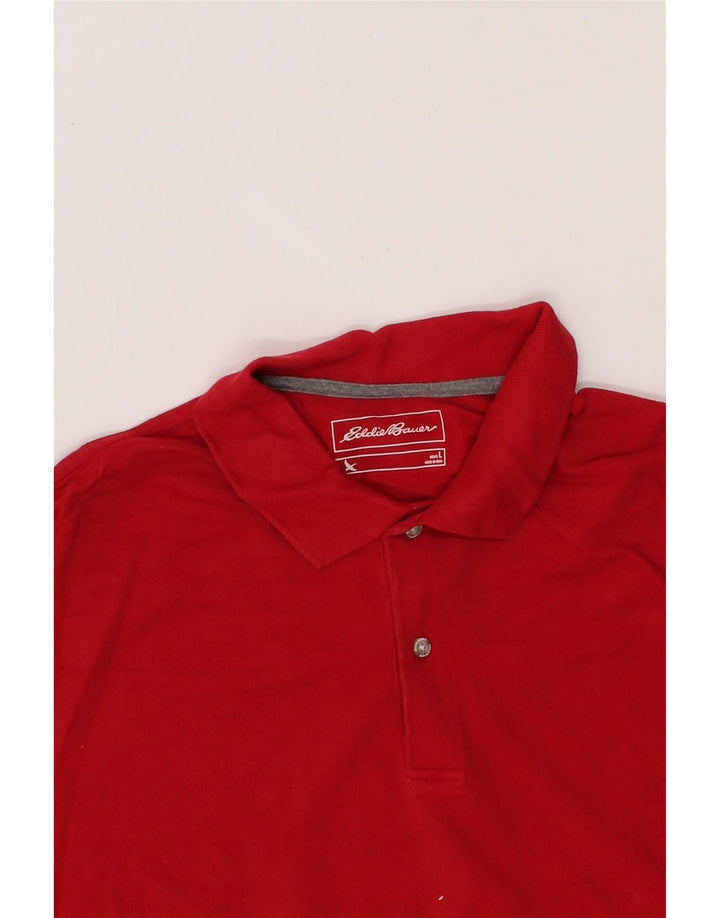 EDDIE BAUER Mens Polo Shirt Large Red Cotton Vintage Eddie Bauer and Second-Hand Eddie Bauer from Messina Hembry 