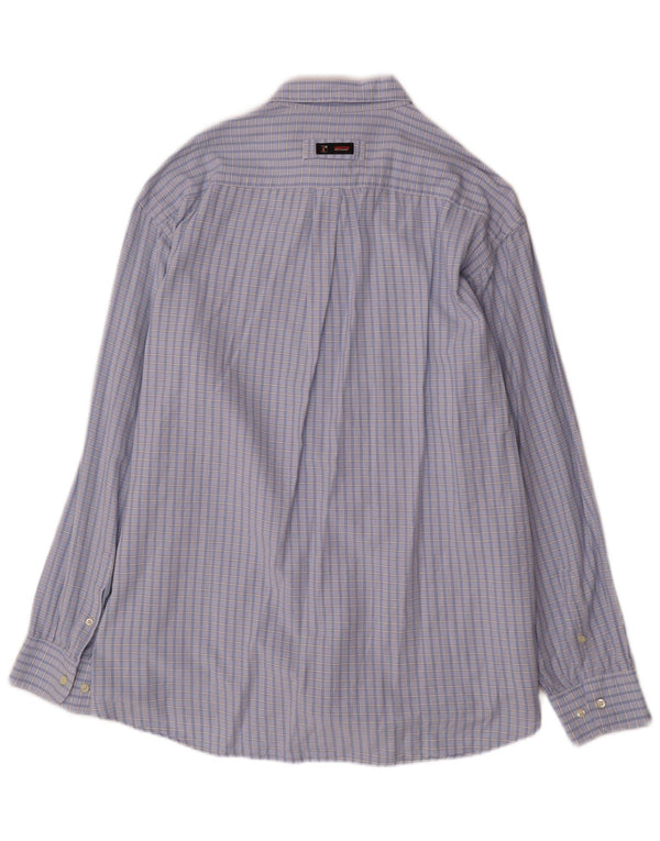 Camicia vintage da uomo 2XL in cotone a quadri blu