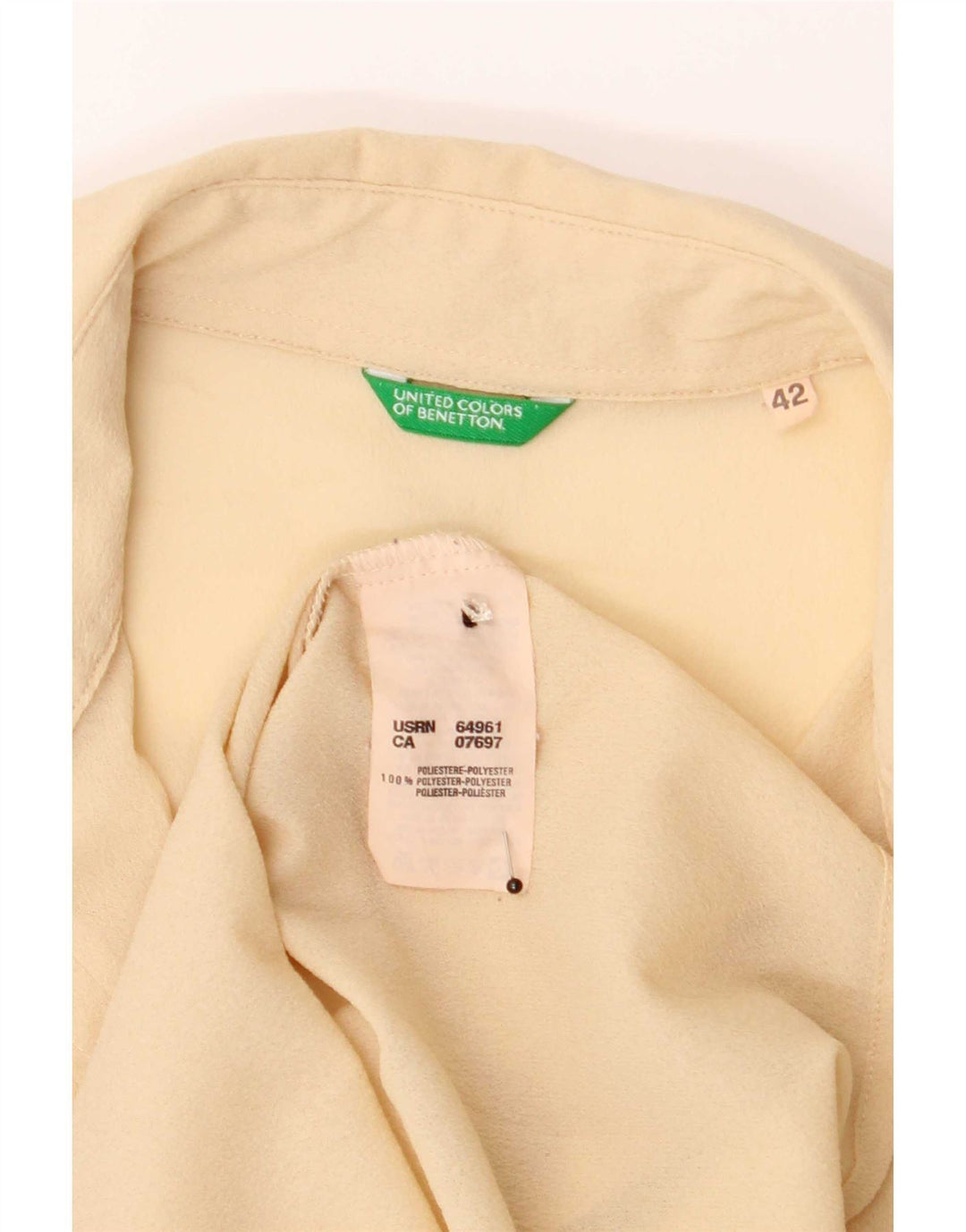 Camicetta trasparente da donna Benetton IT 42 Poliestere beige medio