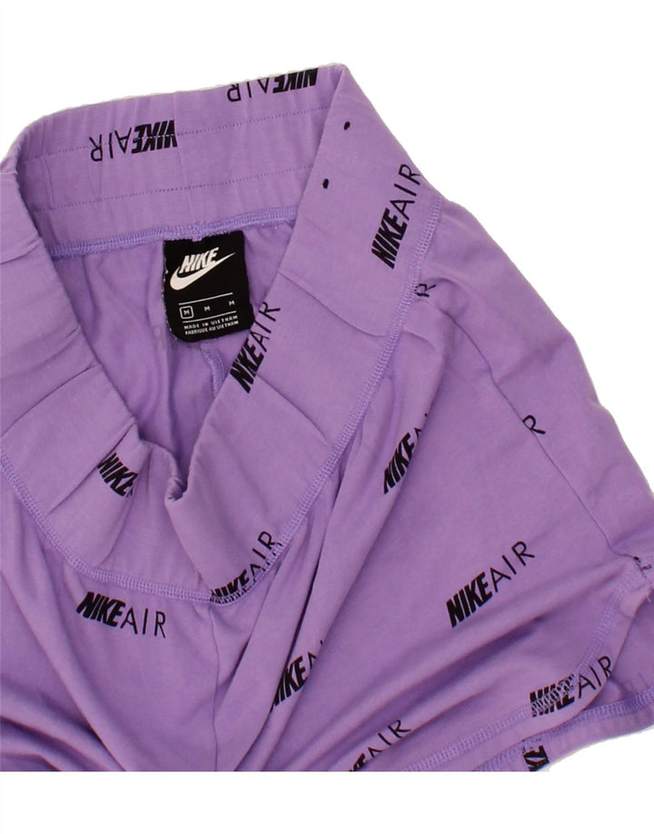 NIKE Womens Abstract Pattern Sport Shorts UK 14 Medium  Purple Cotton Vintage Nike and Second-Hand Nike from Messina Hembry 