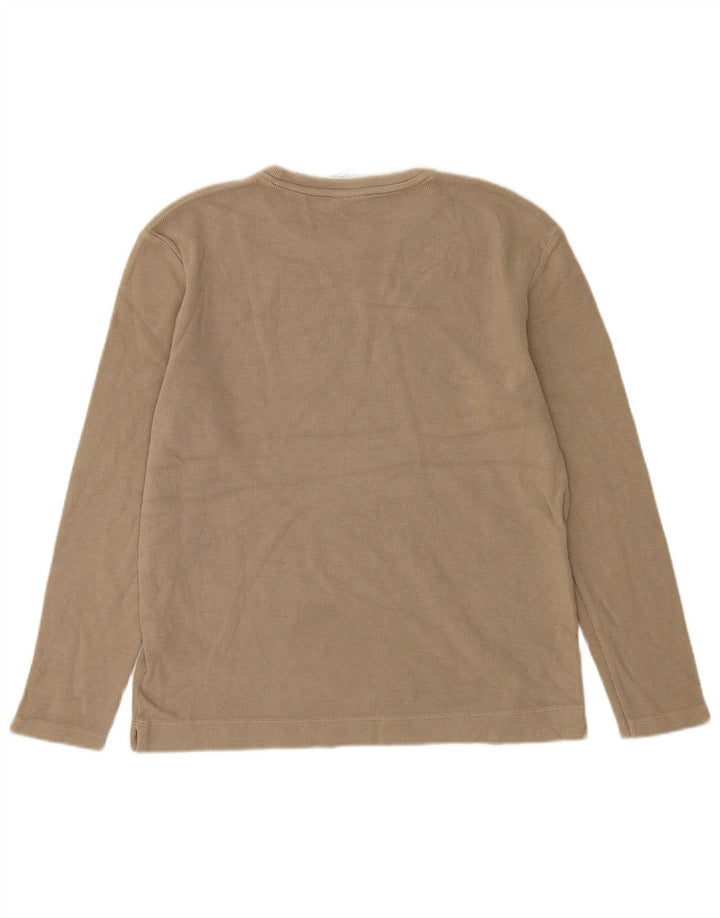 Top Zara da uomo a maniche lunghe in cotone marrone medio