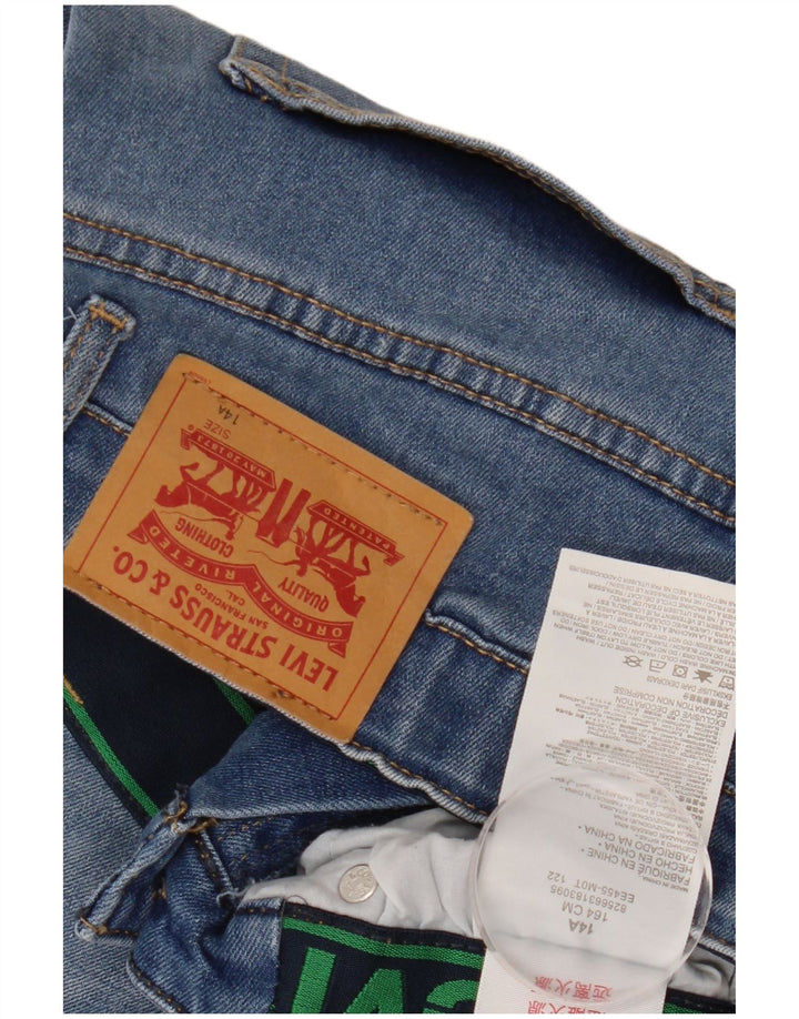 Shorts in denim per bambina LEVI'S 13-14 anni W26 Blu Cotone