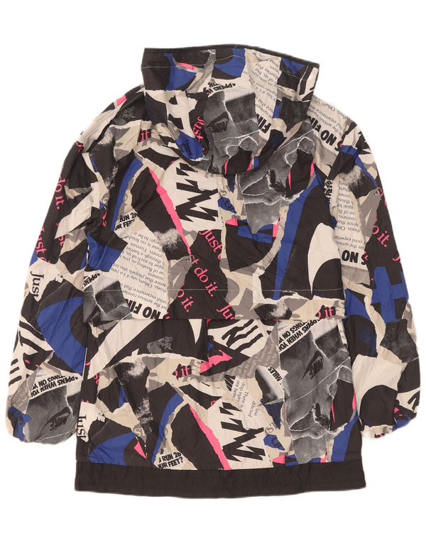 Giacca antipioggia Nike da donna con cappuccio pullover UK 6 XS multicolore geometrica
