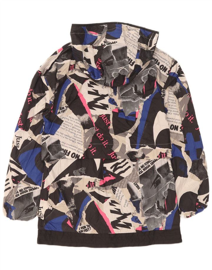 Giacca antipioggia Nike da donna con cappuccio pullover UK 6 XS multicolore geometrica