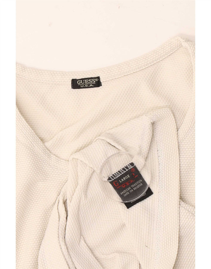 Top da donna a maniche lunghe Guess UK 14 Large Bianco
