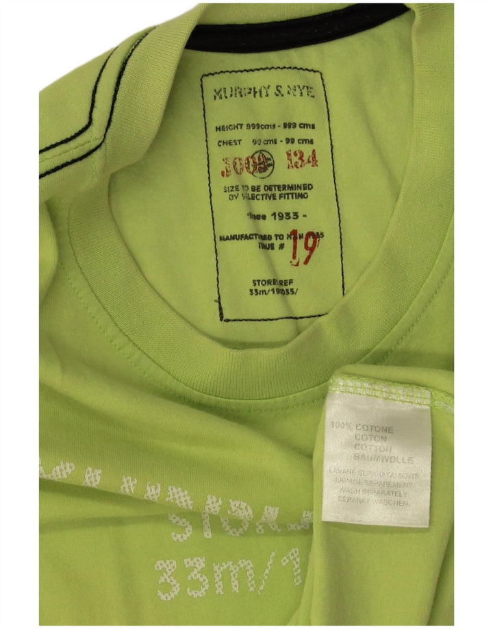 T-shirt grafica da uomo Murphy & Nye Top grande in cotone verde