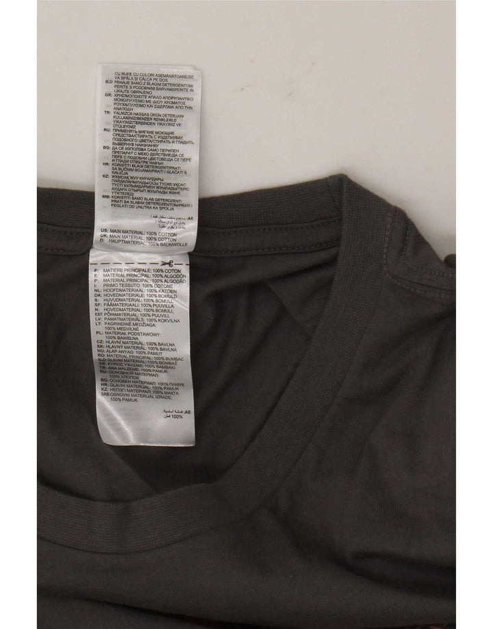 T-shirt grafica da uomo Adidas Top grande in cotone grigio