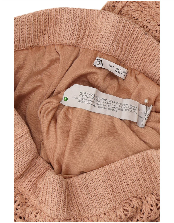 Gonna a trapezio da donna Zara all'uncinetto piccola W26 poliestere beige