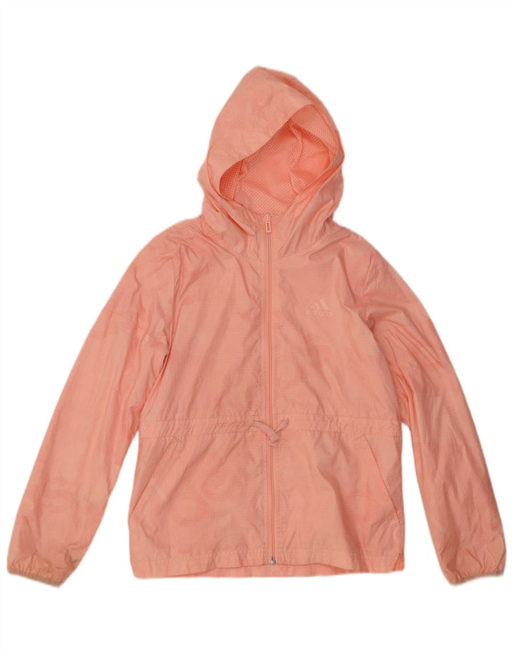 Giacca antipioggia con cappuccio Adidas per ragazze 11-12 anni in poliestere rosa