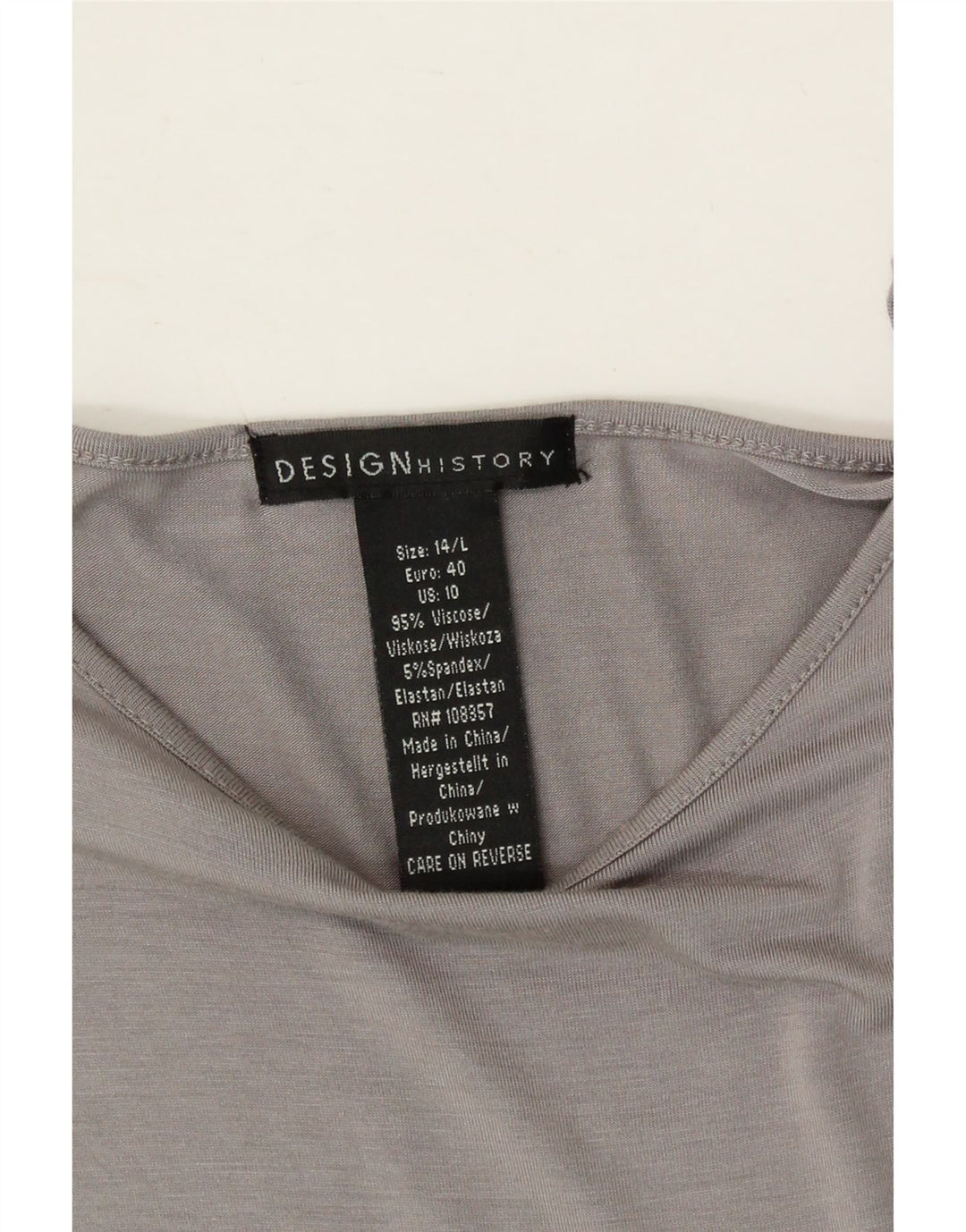 DESIGN HISTORY Womens Sleeveless Basic Dress UK 14 Large Grey Viscose Vintage Design History and Second-Hand Design History from Messina Hembry 
