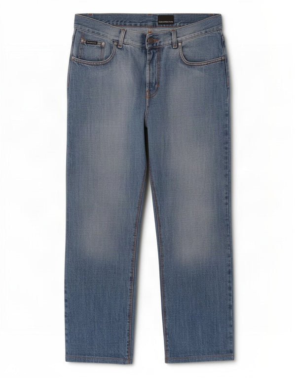 Jeans dritti da uomo Calvin Klein W34 L30 cotone blu