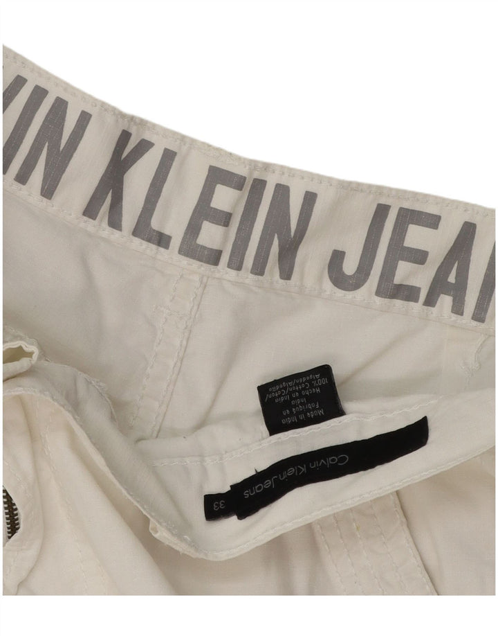 Pantaloncini cargo da uomo Calvin Klein W33 cotone bianco medio