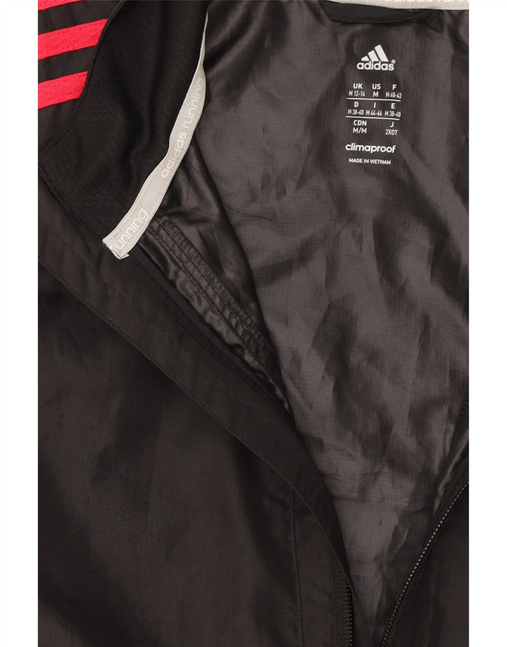 ADIDAS Womens Response Rain Jacket UK 12/14 Medium Black Polyester Vintage Adidas and Second-Hand Adidas from Messina Hembry 