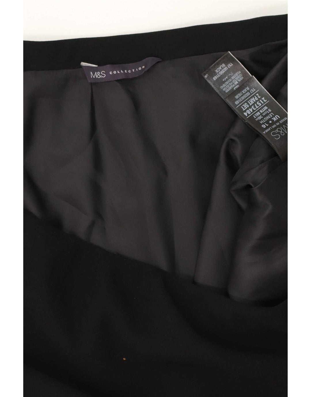 Gonna a trapezio da donna Marks & Spencer UK 16 grande W34 nera