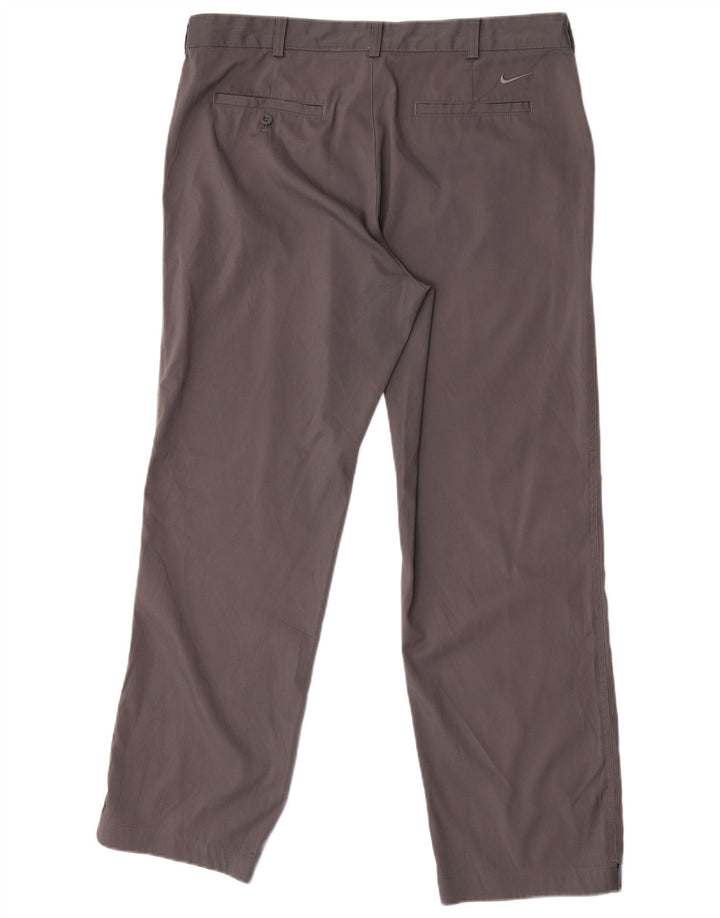 Pantaloni chino dritti Nike Dri Fit da uomo W36 L30 poliestere grigio