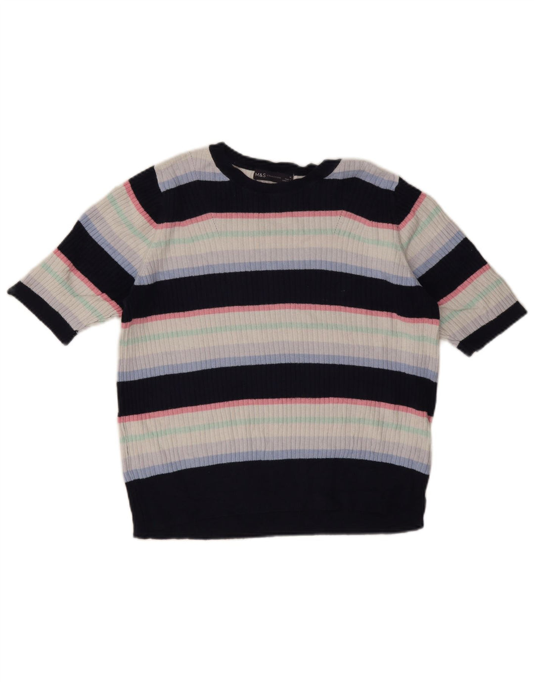 T-shirt da donna Marks & Spencer Top UK 16 grande a righe multicolore