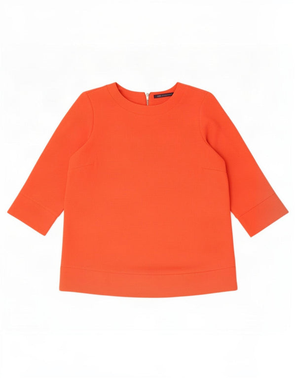 Top da donna Marks & Spencer manica 3/4 UK 12 poliestere arancione medio