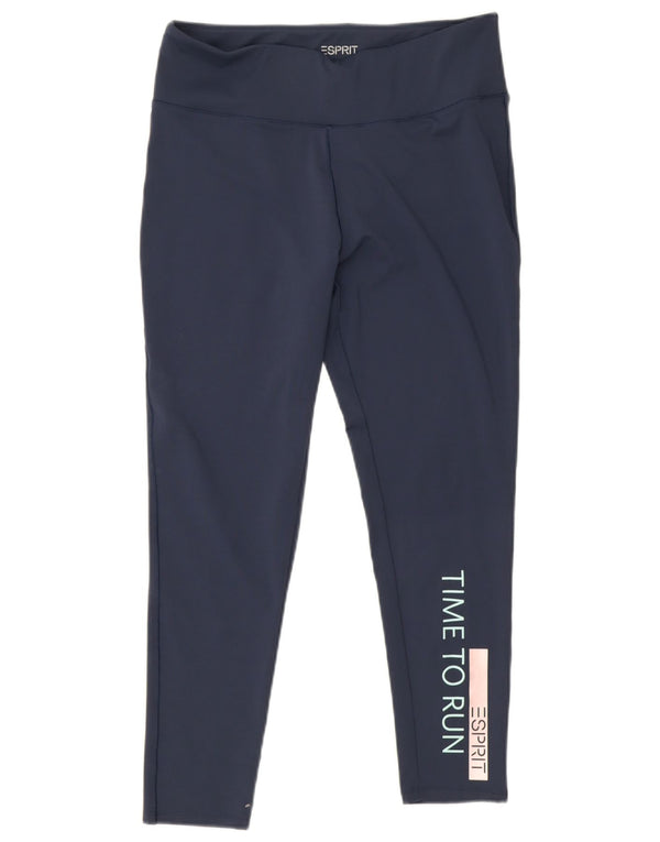 Leggings corti con grafica da donna Esprit UK 14 grande poliestere blu navy