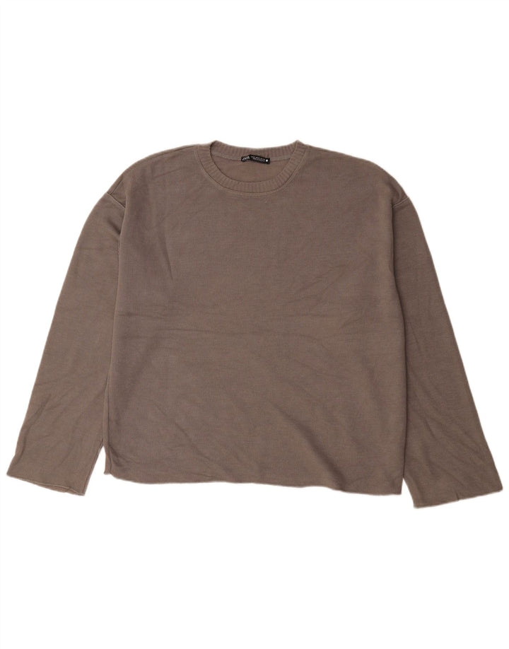 Top oversize da donna Zara a maniche lunghe UK 14 Marrone medio