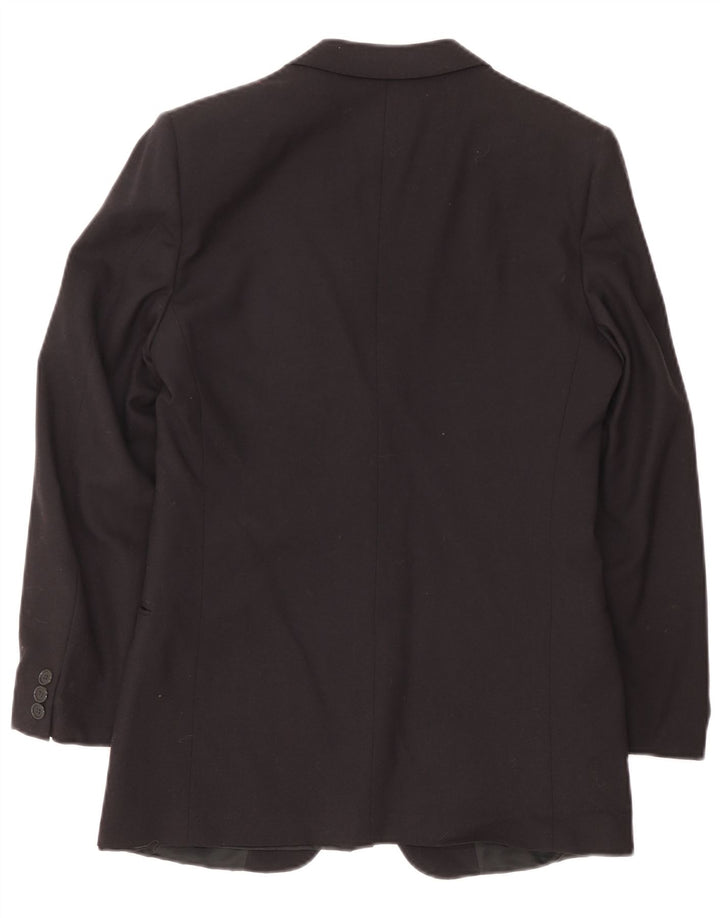 Giacca blazer vintage da uomo a 2 bottoni IT 46 piccola in lana blu navy