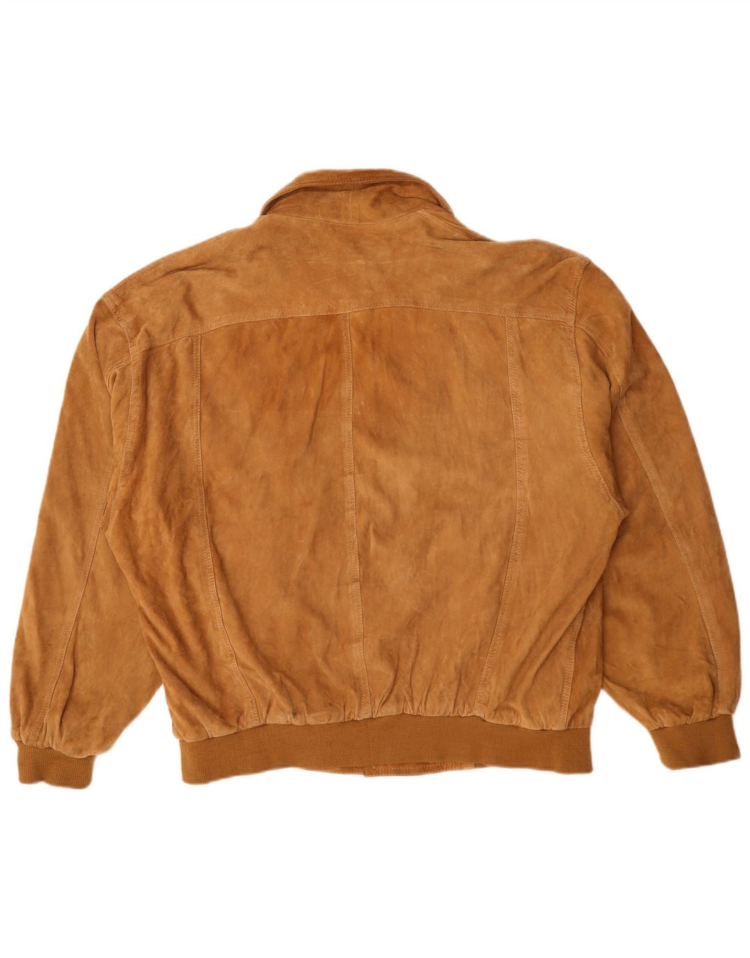 Giubbotto bomber vintage in pelle scamosciata da uomo UK 44 2XL Marrone