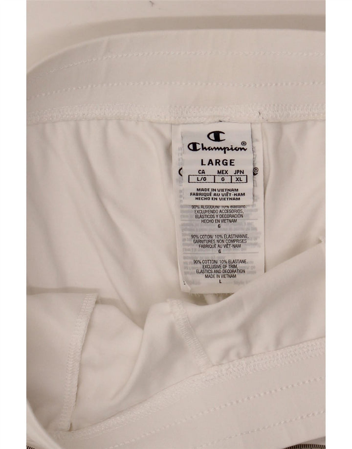 Pantaloncini sportivi grafici da donna CHAMPION UK 16 Large White Cotton