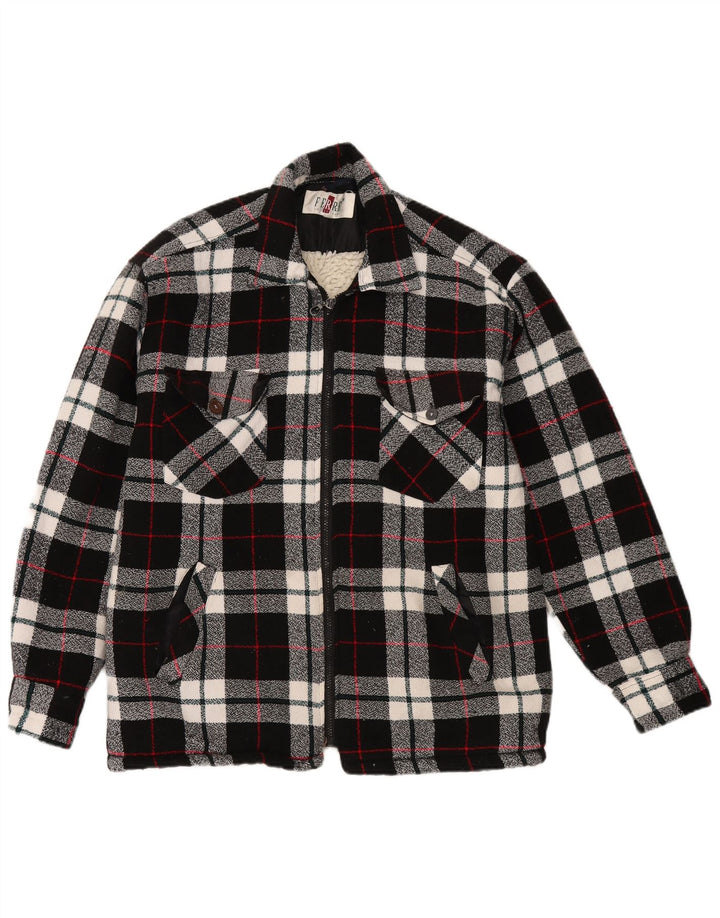 FERRE Mens Lumberjack Flannel Shirt Medium Black Plaid