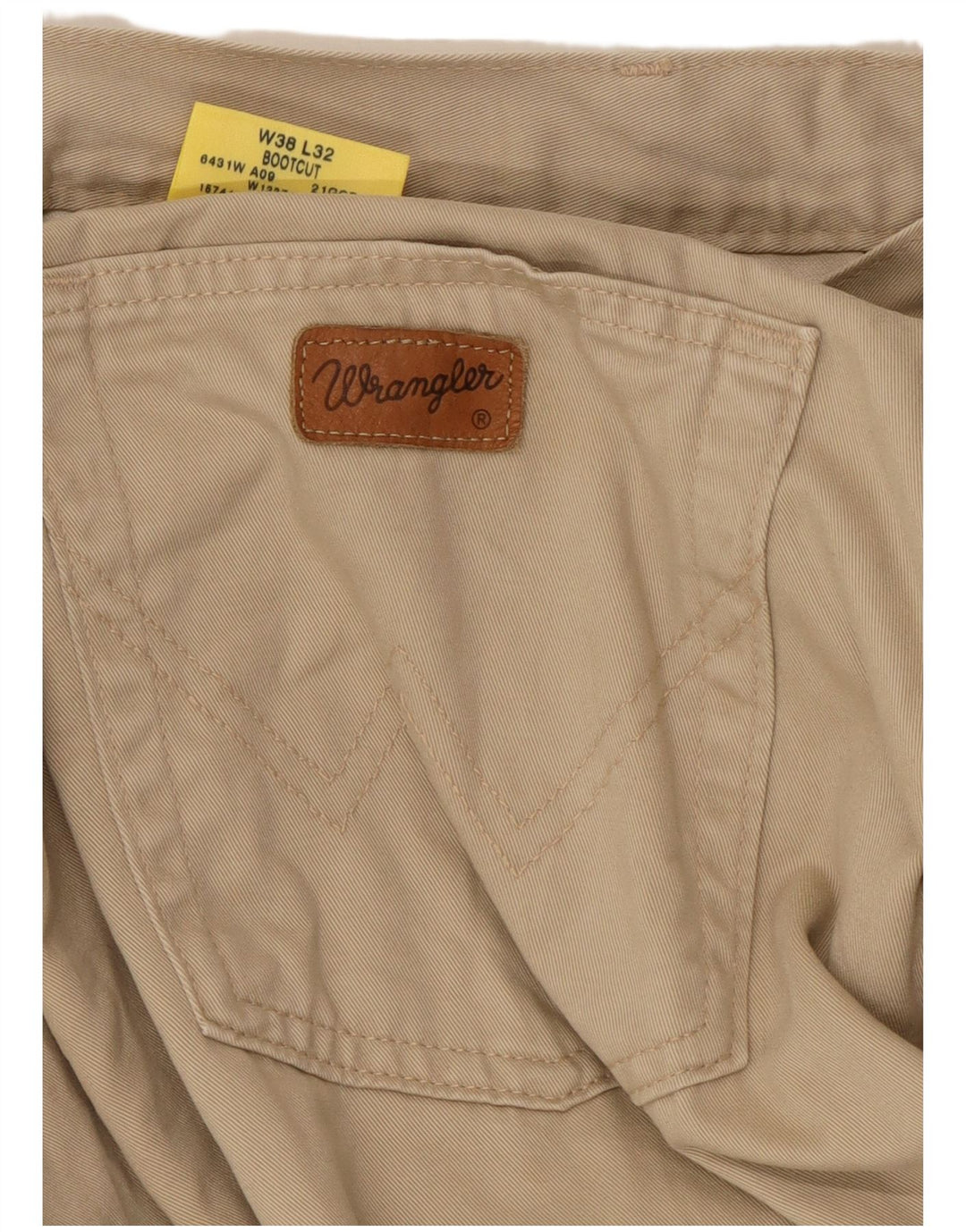 Pantaloni casual da uomo bootcut WRANGLER W38 L32 cotone beige