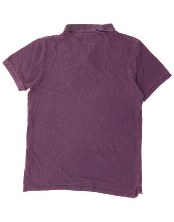 Polo slim fit da uomo Tommy Hilfiger grande in cotone viola