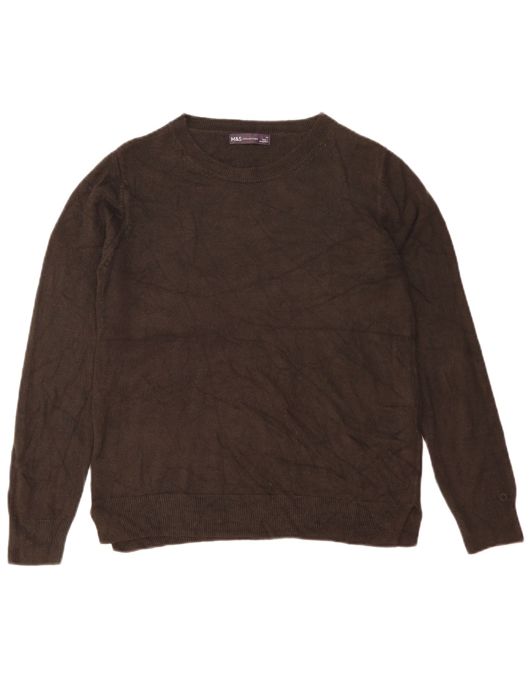 Maglione maglione girocollo da donna Marks & Spencer UK 14 acrilico nero medio