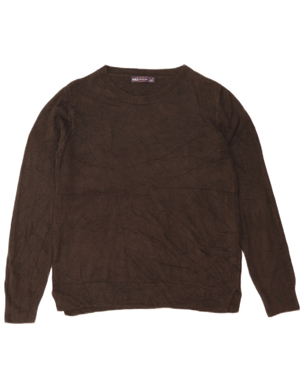 Maglione maglione girocollo da donna Marks & Spencer UK 14 acrilico nero medio