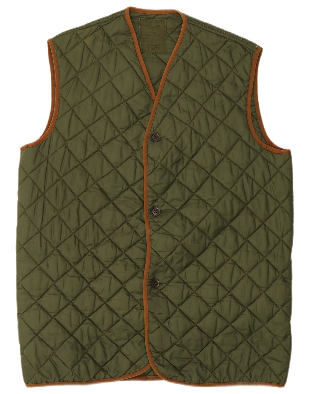 Gilet trapuntato da uomo vintage UK 40 grande verde