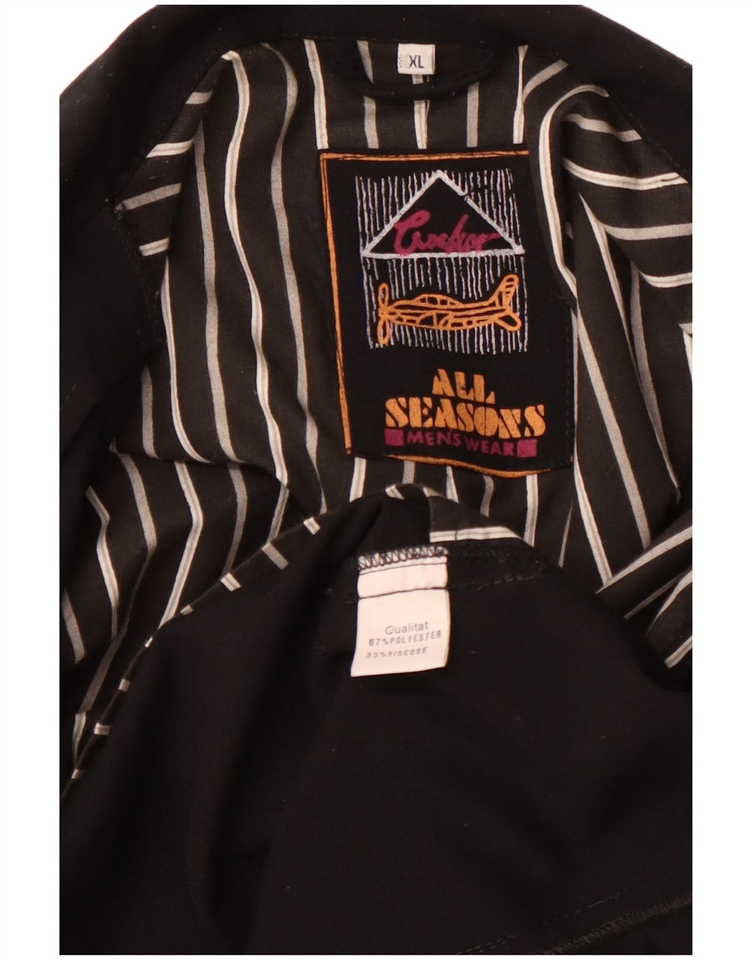 Giacca blazer doppiopetto da uomo VINTAGE UK 42 XL poliestere nero