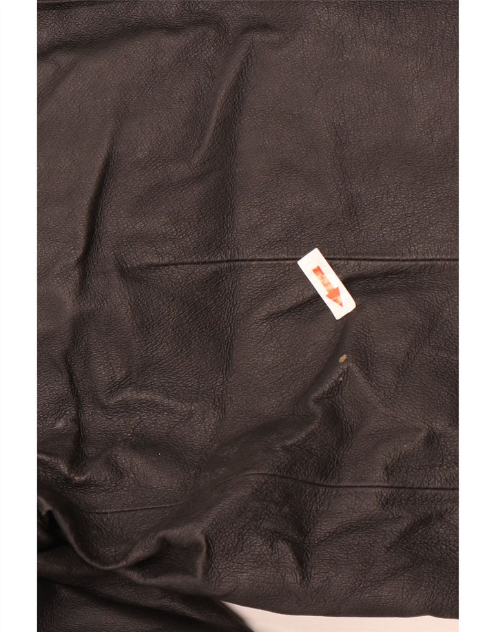 Giacca blazer in pelle vintage da uomo a 3 bottoni UK 38 in pelle nera media