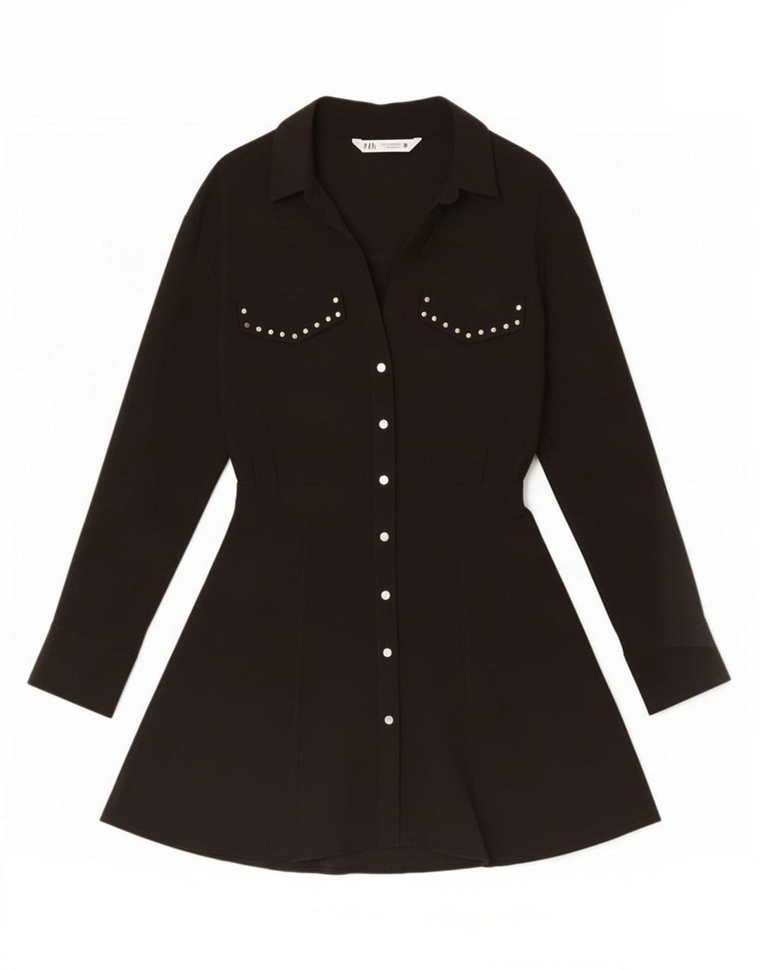 Abito camicia da donna Zara UK 12 viscosa nera media
