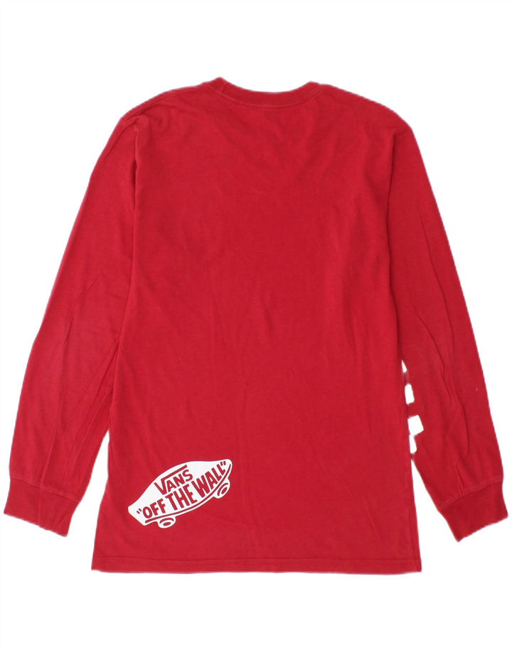 VANS Top grafico da uomo con vestibilità classica, manica lunga, piccolo, cotone rosso